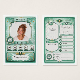 Carte de commerce de maman dans la folie vert mint