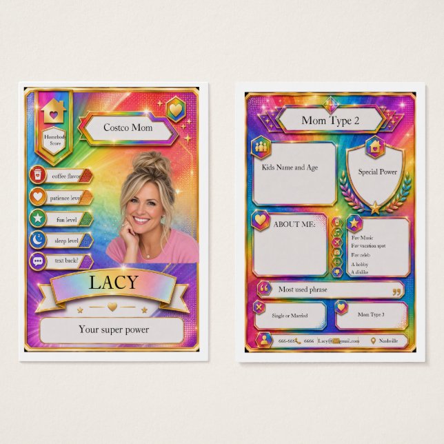 Carte de commerce de maman dans une explosion arc- (Devant & derrière)