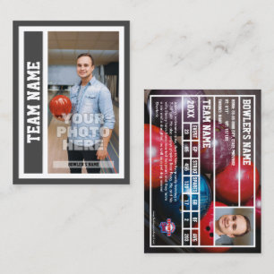 Carte de commerce de quilles personnalisée (gris f