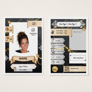 Carte de commerce Maman en noir et or Luxe classiq