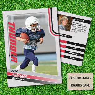 Carte De Commerce Red American Football Pour Enfan