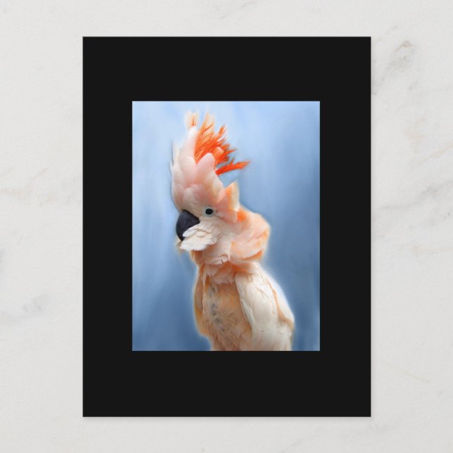 Carte de commerce saumon Crested Cockatoo ACEO (Devant)