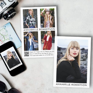 Carte de comp de modèle moderne Acteur 5 photo QR