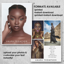 Carte de comp modèle acteur 4 photos moderne