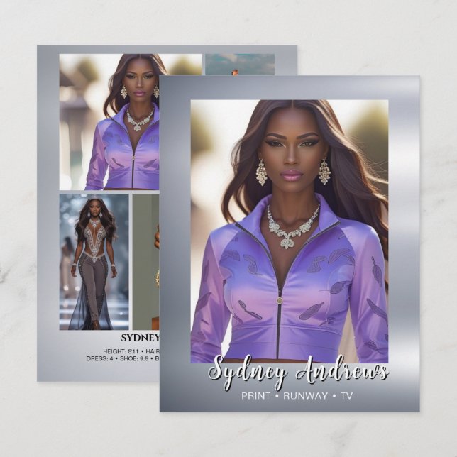 Carte de comp modèle étoile montante pour modèles (Devant / Derrière)