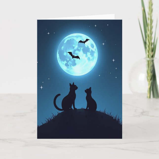 Carte de compagnons de nuit au clair de lune (Devant)