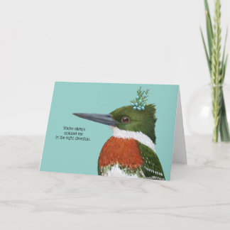 carte de compliment de martin-pêcheur vert/amitié