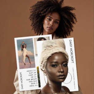 Carte de composite de photo d'acteur modèle profes