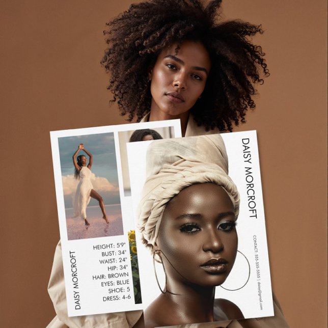 Carte de composite de photo d'acteur modèle profes (Créateur téléchargé)