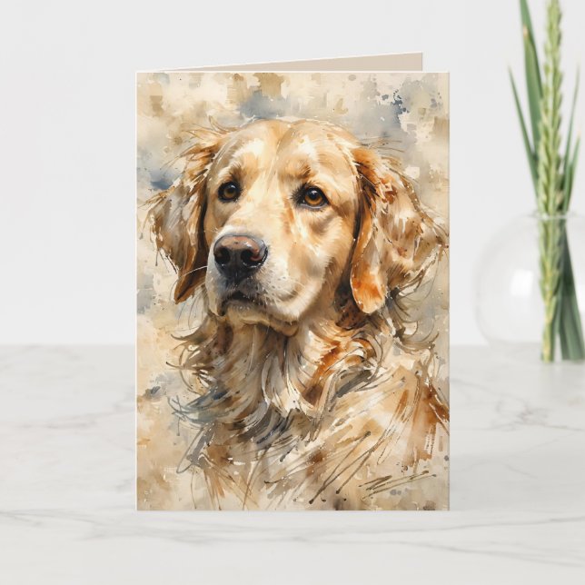 Carte de conception artistique de chien Retriever  (Devant)