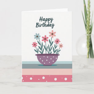 Carte de conception de bouquet d'anniversaire doux