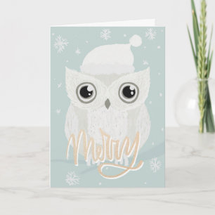 Carte de conception de chouette de neige joyeuse m