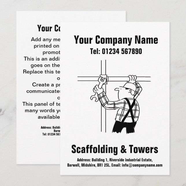 Carte de conception de dessin d'échafaudage (Devant / Derrière)