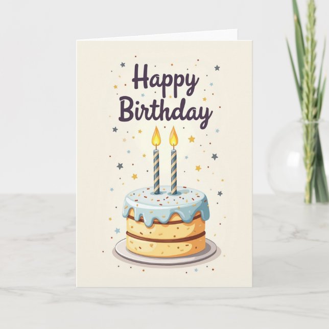 Carte de conception de gâteau d'anniversaire (Devant)