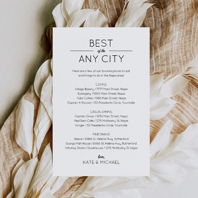 Carte de conception de mariage pour pochette d'acc (Welcome Bag Insert card wedding design)