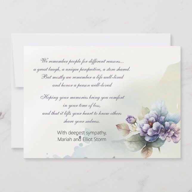 Carte de condence Nosegay Aquarelle (Devant)