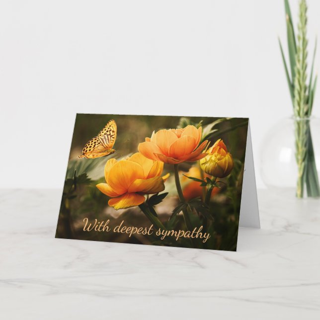 Carte de condence Orange Flowers et Papillon (Devant)