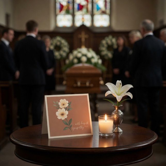 Carte de condoléances à l'aquarelle vintage (Créateur téléchargé)