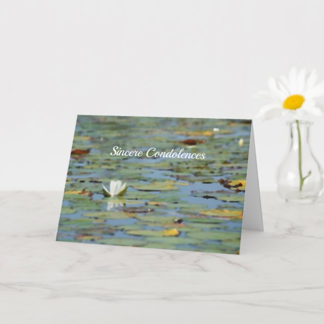 Carte de condoléances aquarelle Fleur de lac Nymph (Petite plante)
