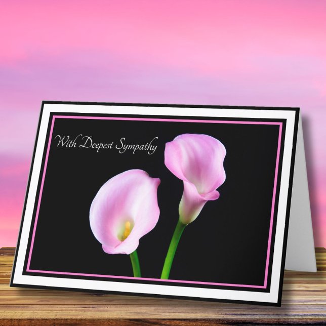 Carte de condoléances aux lys calla roses (Créateur téléchargé)