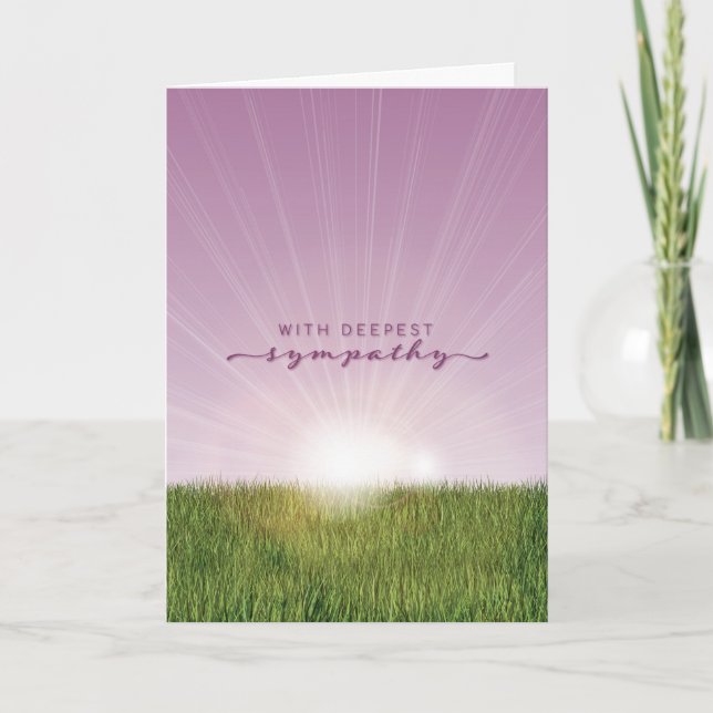 Carte de condoléances avec de l'herbe paisible (Devant)