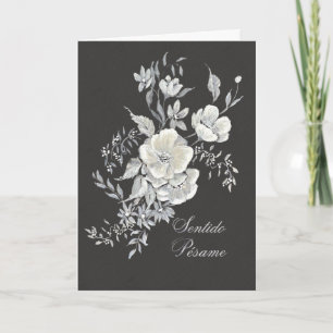 Carte de Condoléances avec des Anémones Blanches