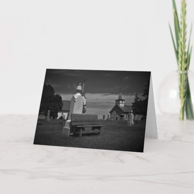 Carte de condoléances « Black & White Valley Grove (Devant)