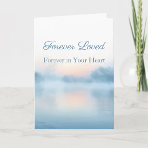 Carte de condoléances chat aquarelle bleue aimé po