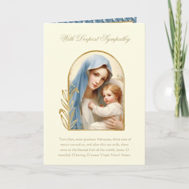 Carte de condoléances de sympathie catholique Vier (Devant)