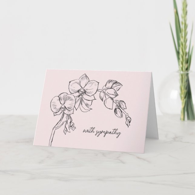 Carte de condoléances Fleur d'Orchidée Décès Funér (Devant)
