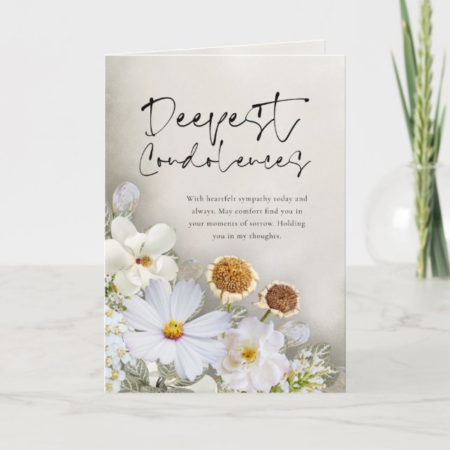 Carte de condoléances Fleurs paisibles (Devant)