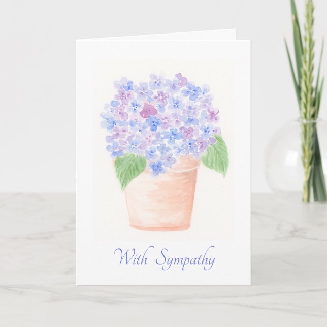 Carte de condoléances florale avec plante d'horten (Devant)