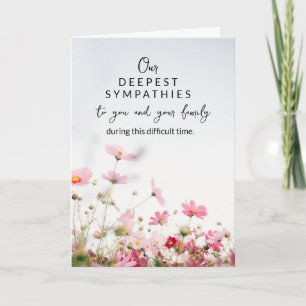 Carte de condoléances florale élégante Avec mes