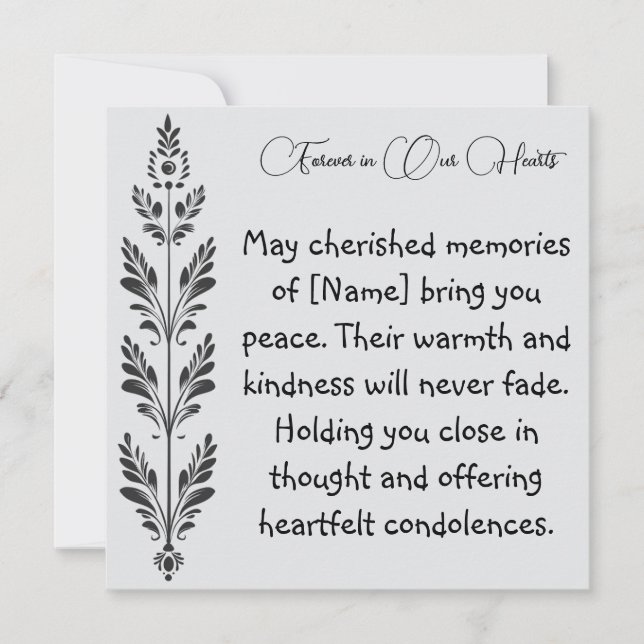 Carte de condoléances Forever in Our Hearts (Devant)