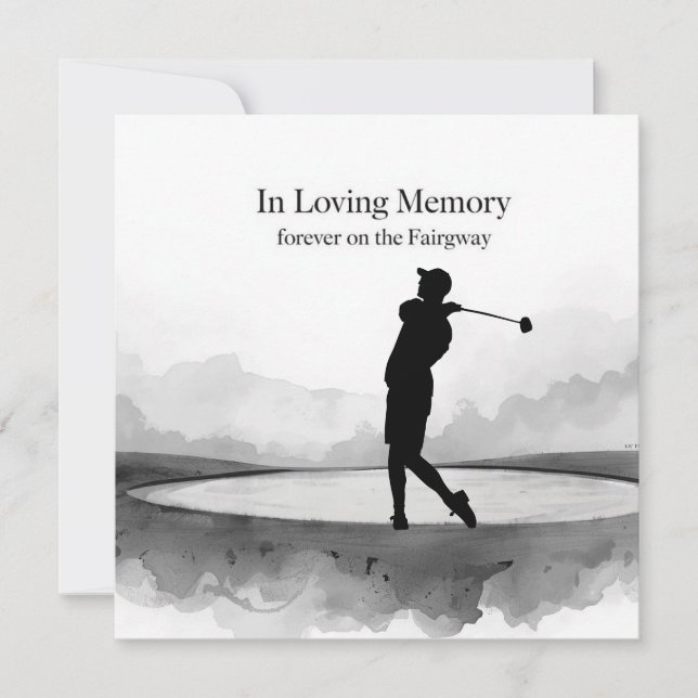 Carte de condoléances Golf Noir et Blanc Golf Déso (Devant)