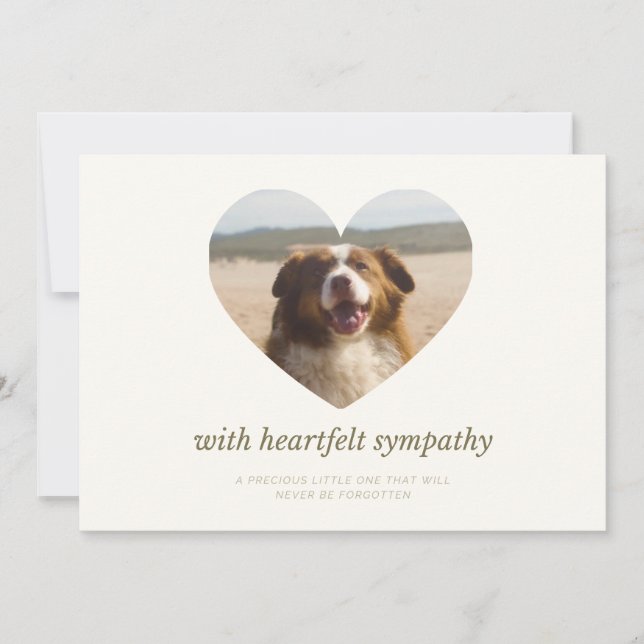 Carte de condoléances personnalisable pour chien c (Devant)
