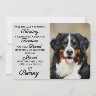 Carte de condoléances personnalisée avec photo de