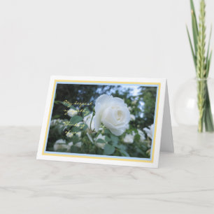 Carte de condoléances photo élégante rose blanche