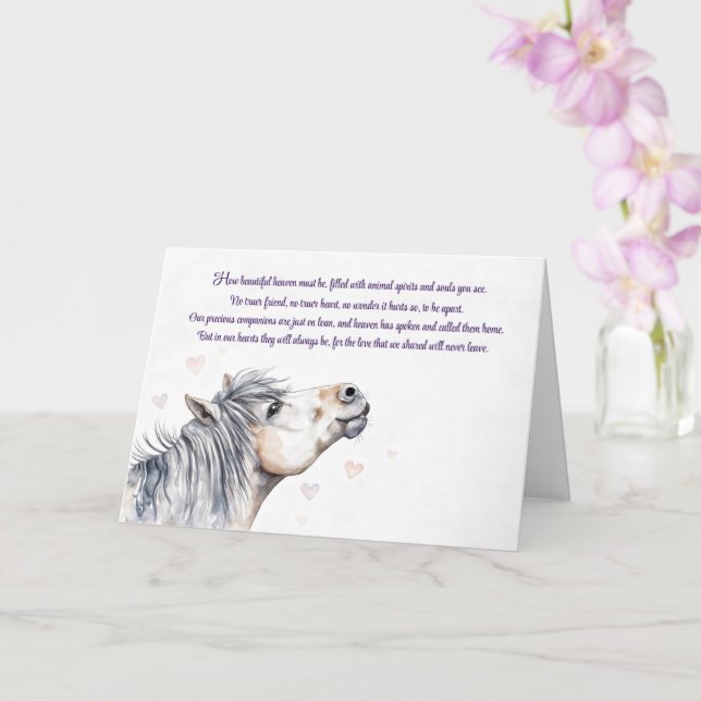 Carte de condoléances pour cheval avec poème (Orchidée)