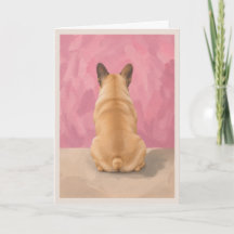 Carte de condoléances pour chien bouledogue frança