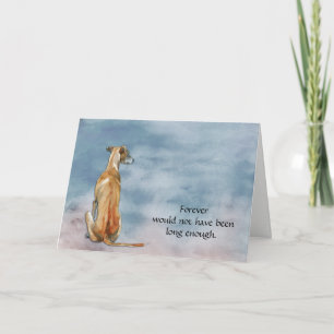 Carte de condoléances pour chien Greyhound Brun