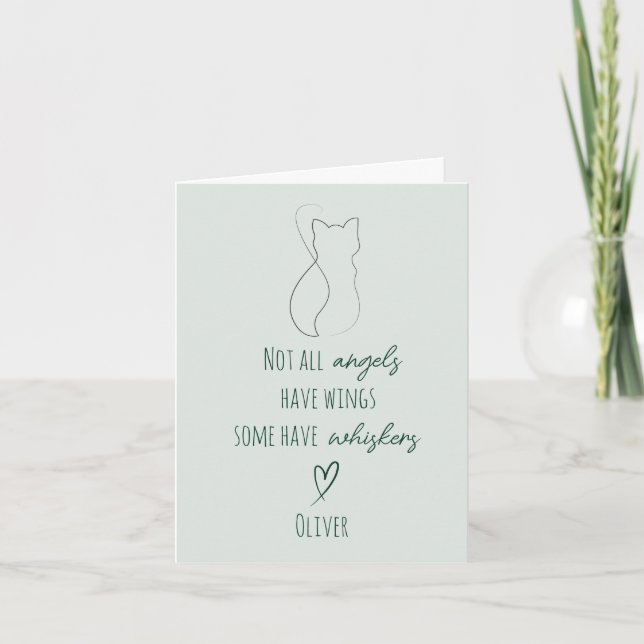 Carte de condoléances pour deuil de chat avec nom  (Devant)