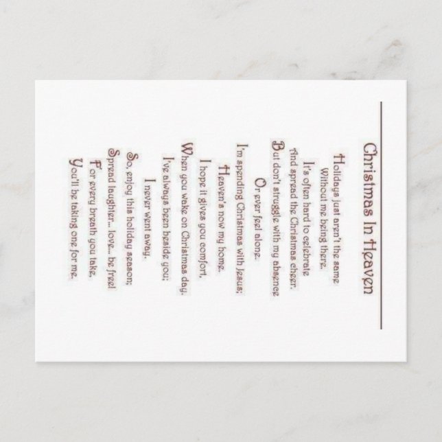 Carte de condoléances pour la perte d'un être cher (Devant)