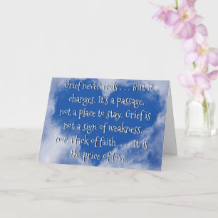 Carte de condoléances pour le décès d'un être cher