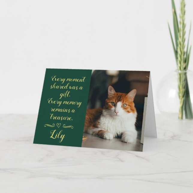 Carte de condoléances pour perte de chat personnal (Devant)