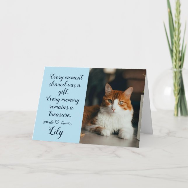 Carte de condoléances pour perte de chat personnal (Devant)