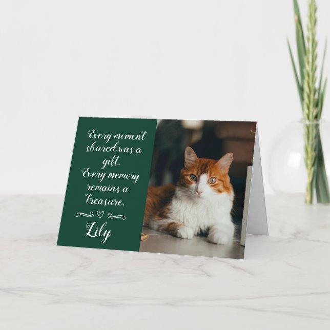 Carte de condoléances pour perte de chat personnal (Devant)