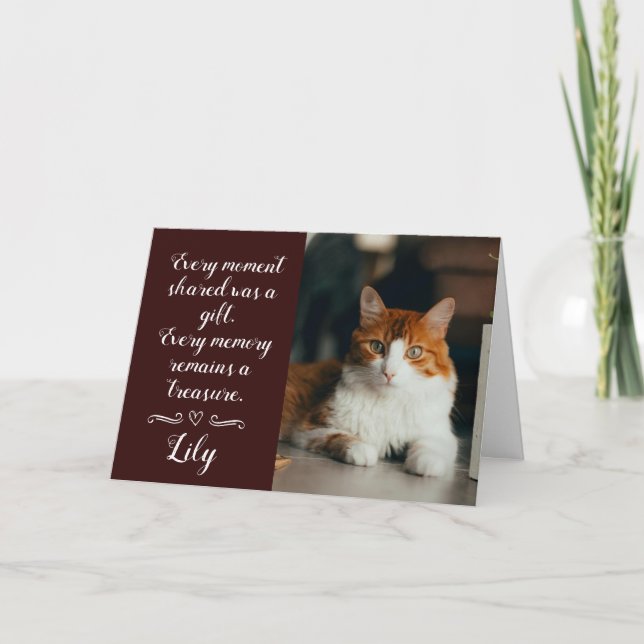 Carte de condoléances pour perte de chat personnal (Devant)
