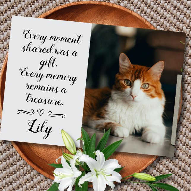 Carte de condoléances pour perte de chat personnal (Cat Sympathy Card)