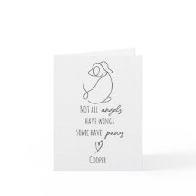 Carte de condoléances pour perte de chien avec nom